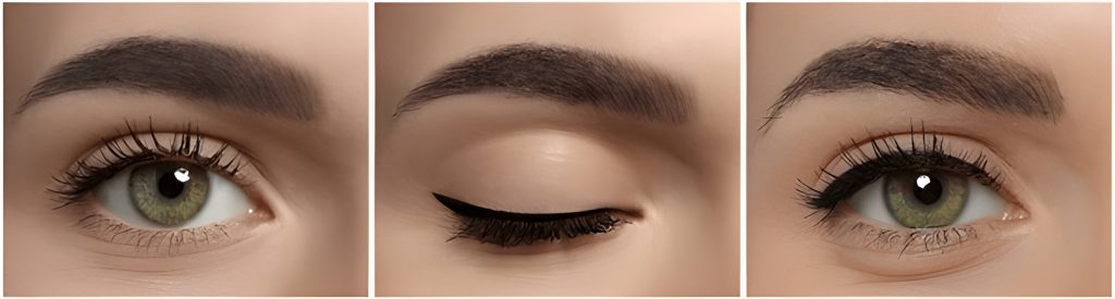 Eyeliner application techniques and hacks.