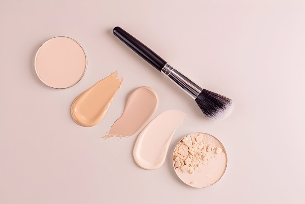 Various foundation types including cushion foundation and vegan foundation