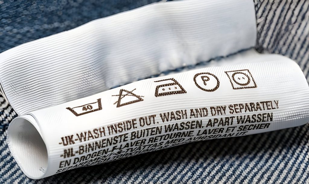 Care instructions for jeans including cotton jeans, embellished jeans, and stretch jeans